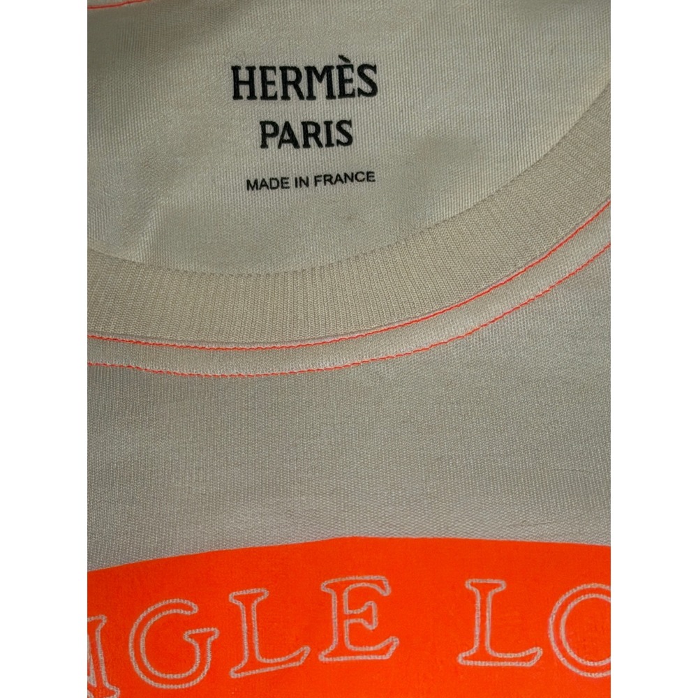 NWT Hermès Jungle Love Tee 36 Robert Dallet Neon Orange Beige Paille Leopard - Picture 4 of 9